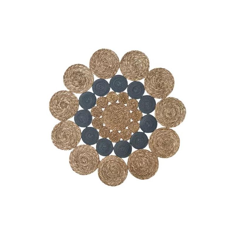 GENERICO - Alfombra Redonda Yute 120 cm para Decoración Living y Exteriores