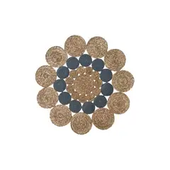 GENERICO - Alfombra Redonda Yute 120 cm para Decoración Living y Exteriores