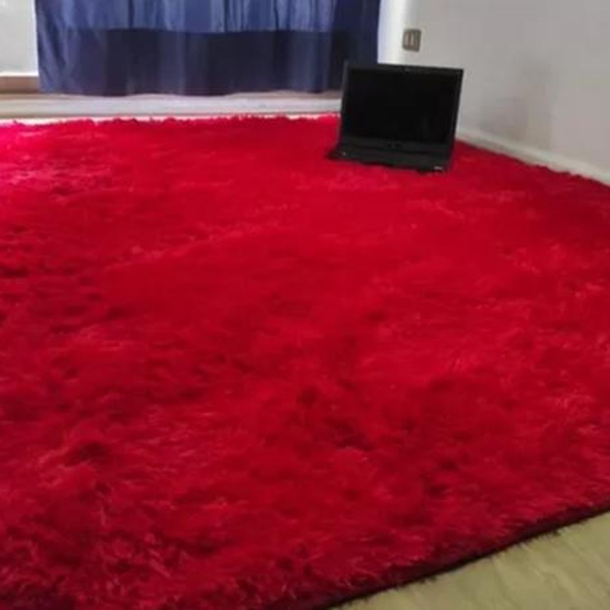GENERICO - Alfombra Peluda Living Hogar 150x200 cm Roja