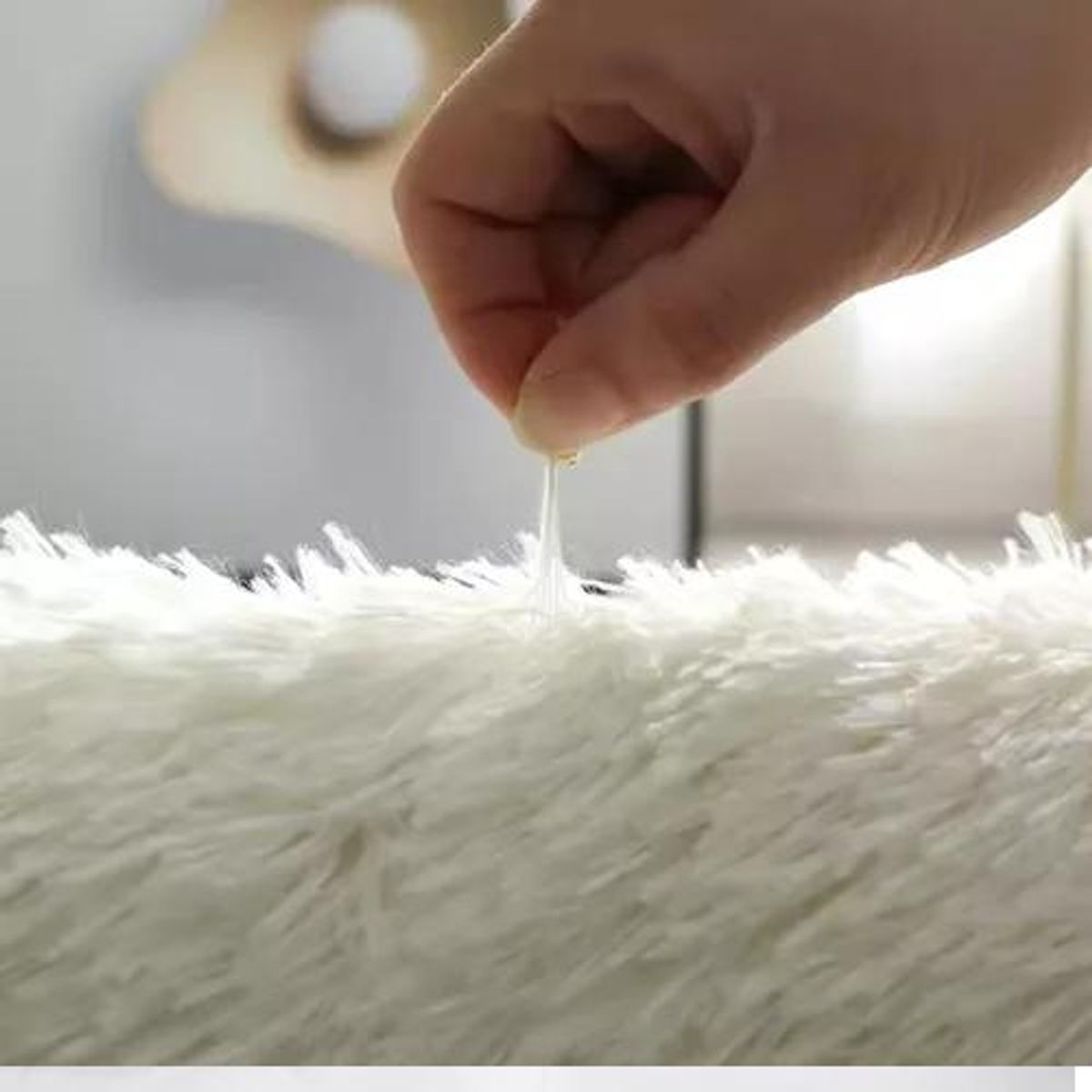 GENERICO - Alfombra Peluda Living Hogar 150x200 cm Roja