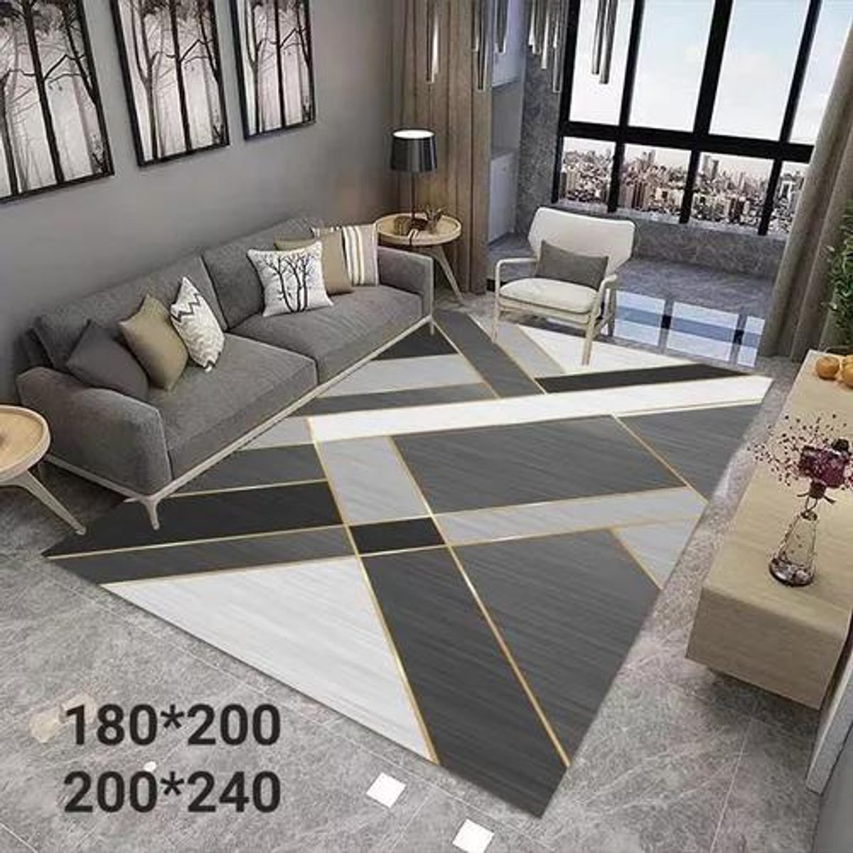 GENERICO - Alfombra Living con Diseños 180x200 cm Diseño 18