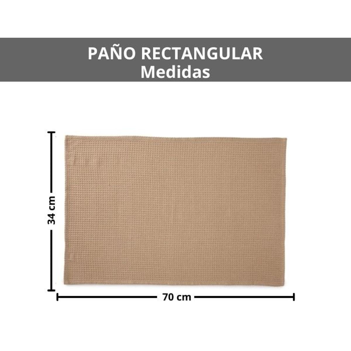 GENERICO - Paño de Cocina 70x34cm Toalla Wafle Algodon 77gr Pack 6 U