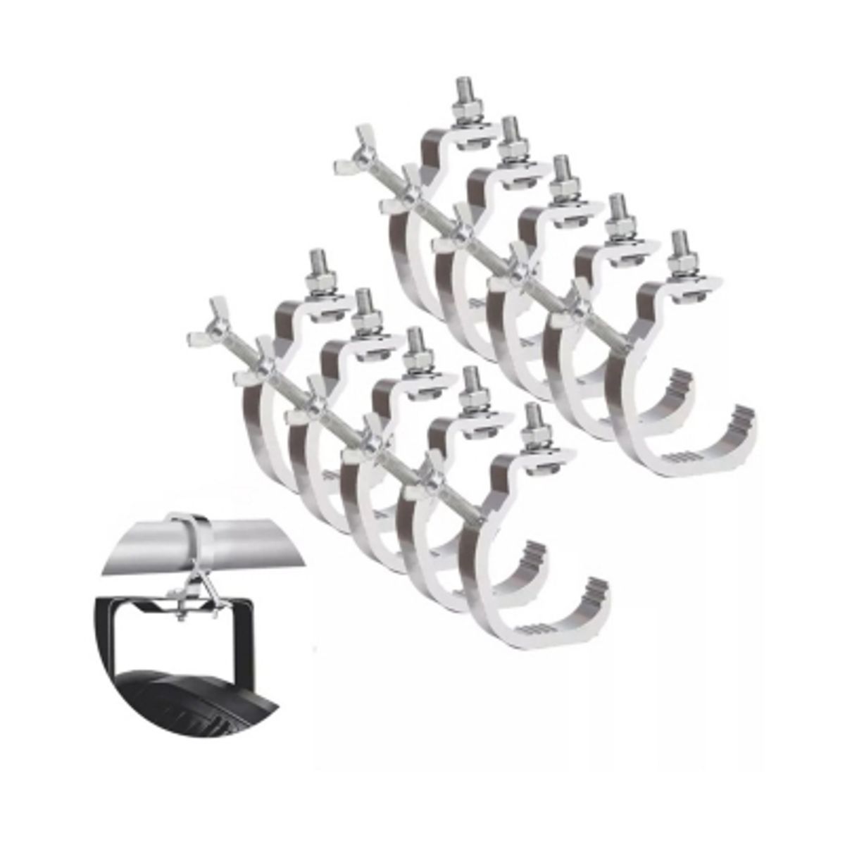 GENERICO - 10 Gancho Truss Aluminio Iluminación Proyector Luz Escenario