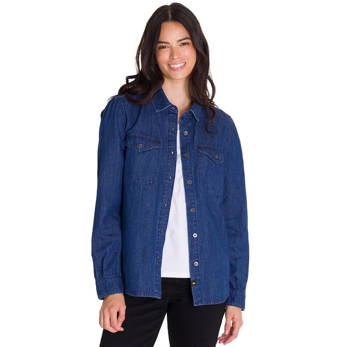 CAT - Camisa Casual Denim Relaxed Mujer Azul CAT