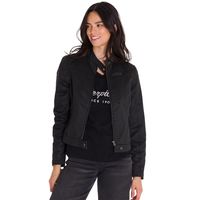 Chaqueta Casual Waxed Moto Mujer Negra