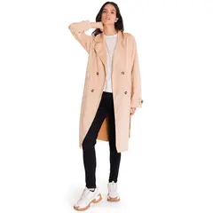 CAT - Abrigo M/Larga Faux Suede Trench Coat Mujer Beige
