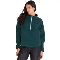 CAT - Polar Boxy Ovs Half Zip Mujer Verde Petróleo
