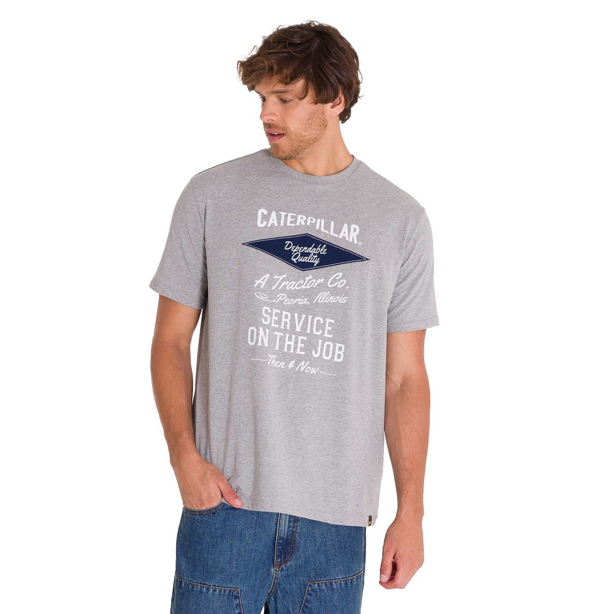 CAT - Polera Historic Traditions 7 Hombre Gris CAT
