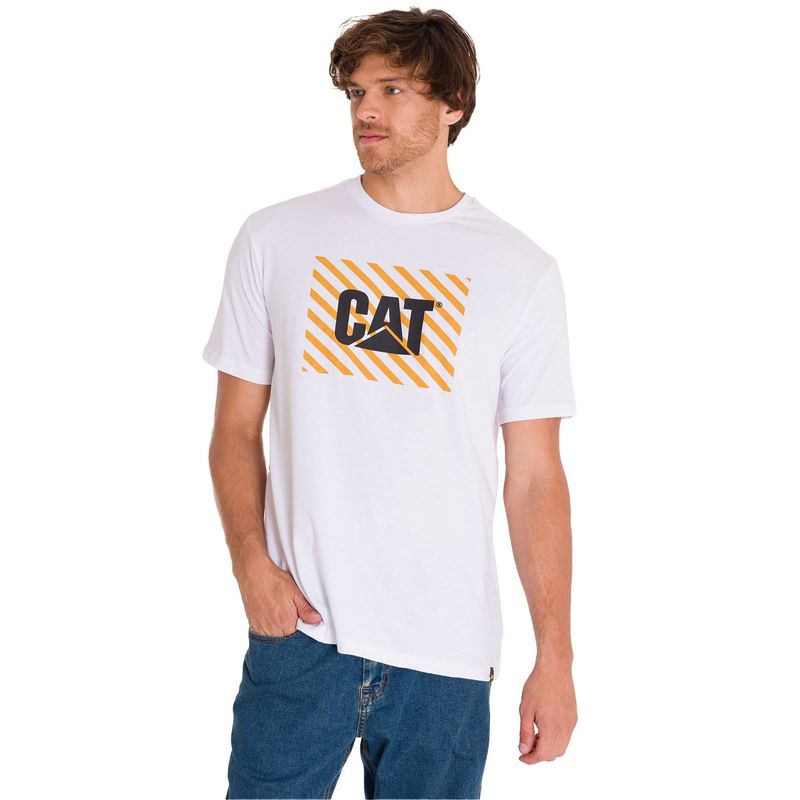 CAT - Polera Casual Everyday Workwear Hombre Blanca CAT