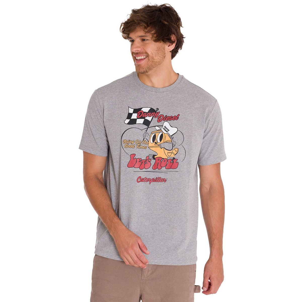 CAT - Polera Casual Retro Danny Diesel 3 Hombre Gris CAT