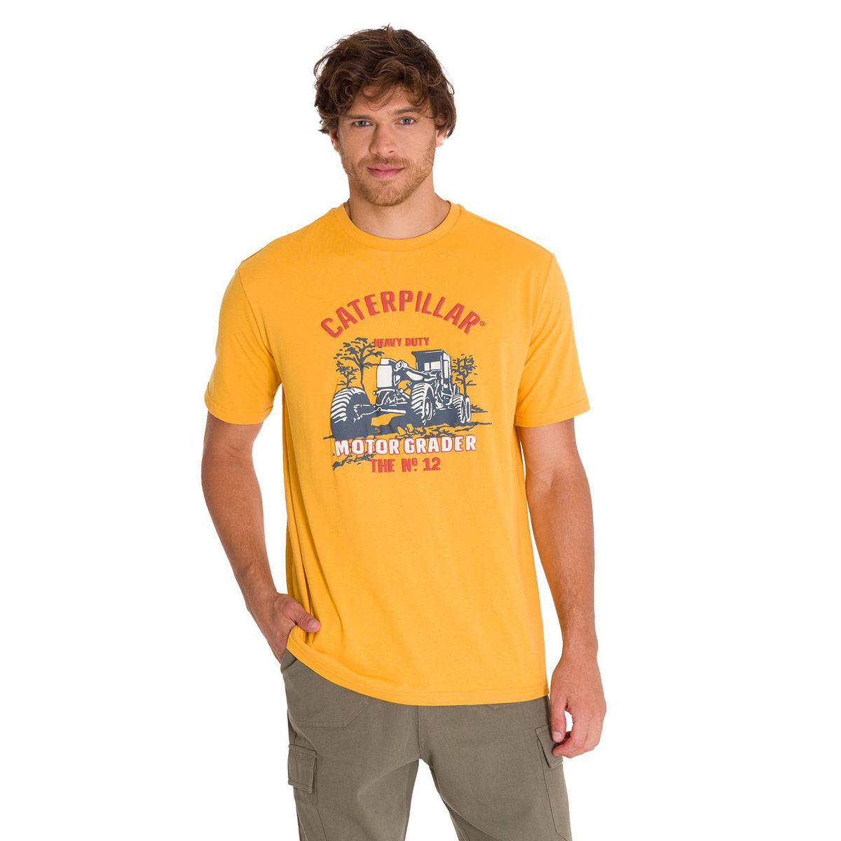 CAT - Polera Equipment Graphic 1 Hombre Amarilla CAT