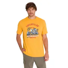 CAT - Polera Equipment Graphic 1 Hombre Amarilla