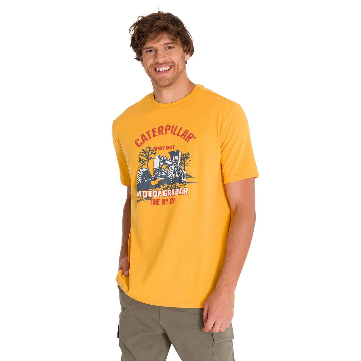 CAT - Polera Equipment Graphic 1 Hombre Amarilla CAT