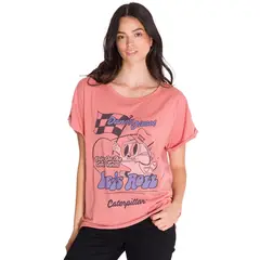 CAT - Polera Casual Relaxed Danny Graphic 2 Mujer Rosada