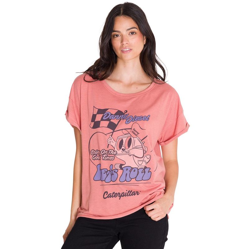 CAT - Polera Casual Relaxed Danny Graphic 2 Mujer Rosada CAT