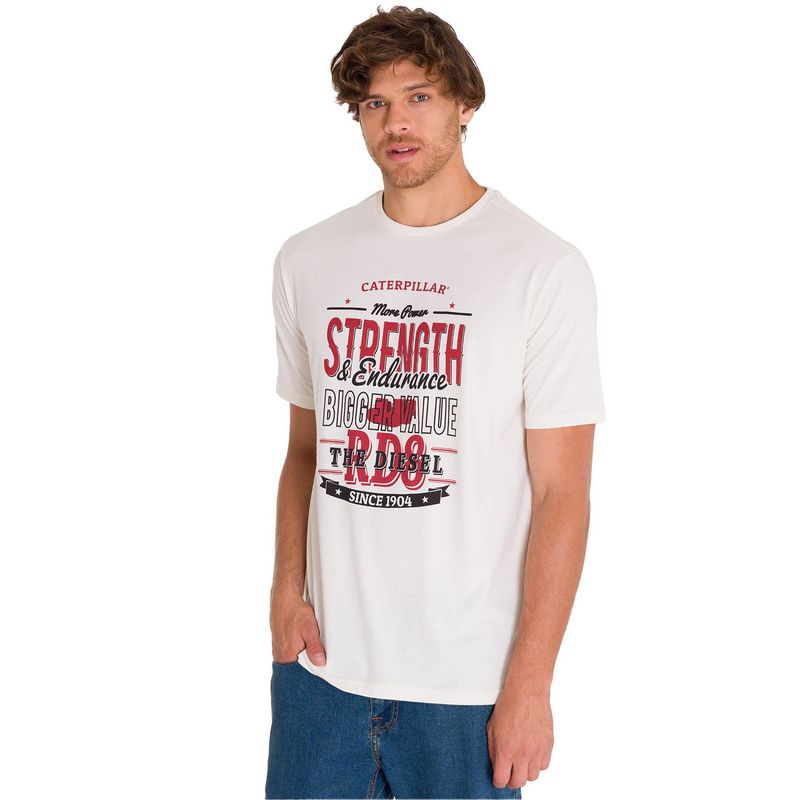 CAT - Polera Historic Traditions 6 Hombre Blanca CAT