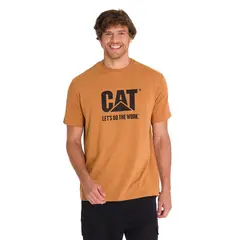 CAT - Polera Casual Do The Work Hombre Café Claro