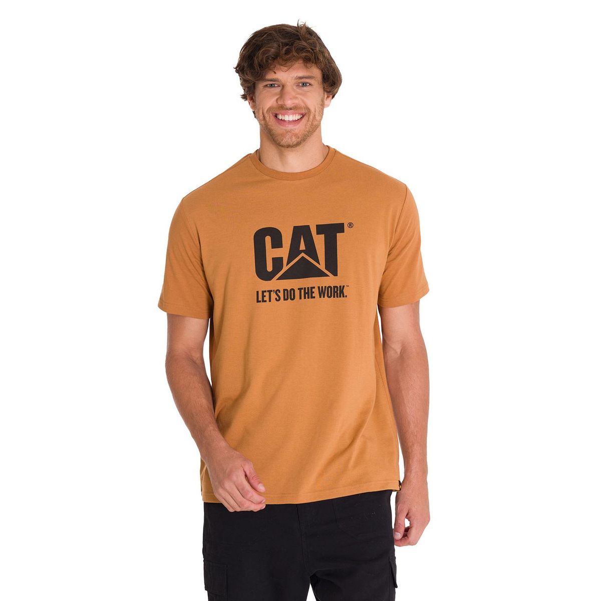 CAT - Polera Casual Do The Work Hombre Café Claro CAT