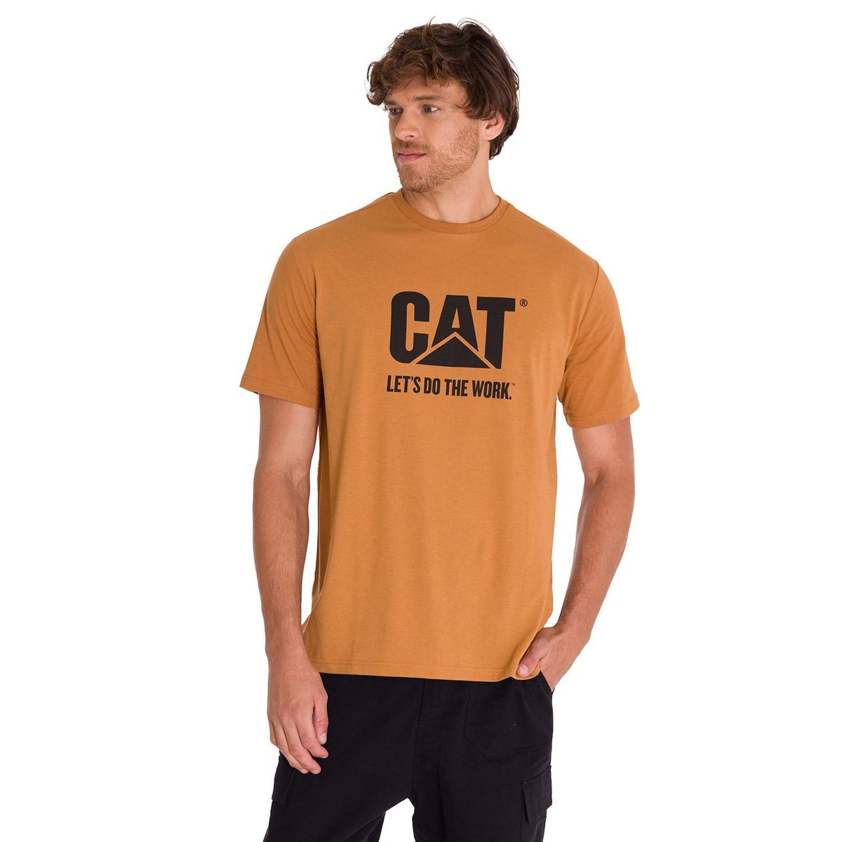 CAT - Polera Casual Do The Work Hombre Café Claro CAT