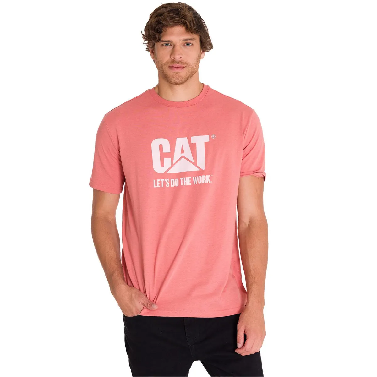 CAT - Polera Casual Do The Work Hombre Unisex Rosada CAT