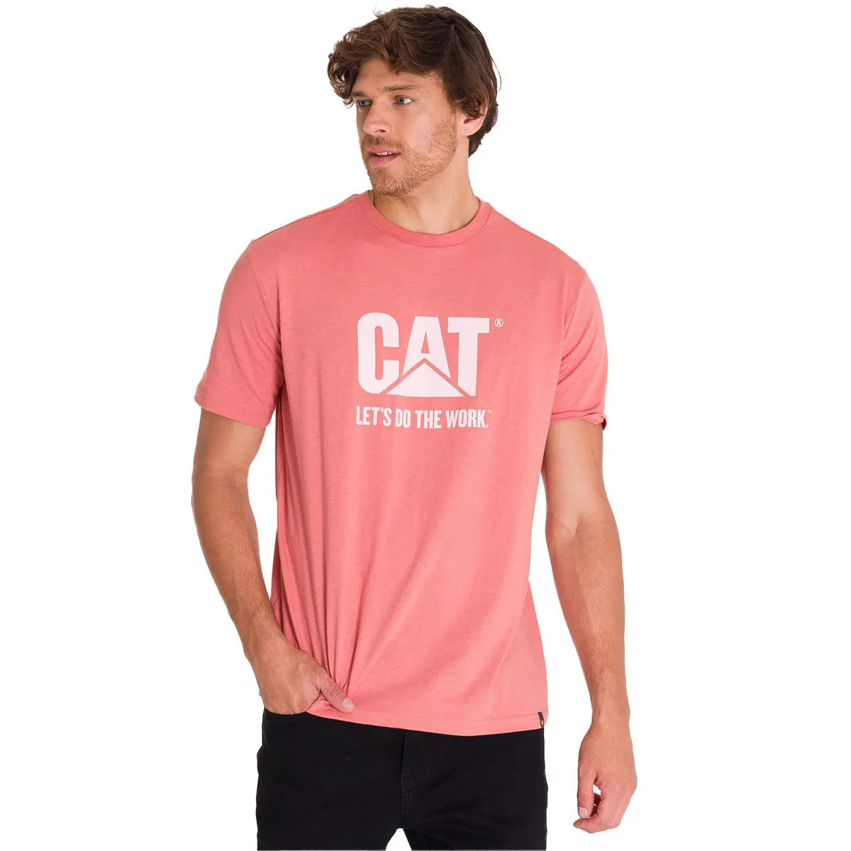 CAT - Polera Casual Do The Work Hombre Unisex Rosada CAT