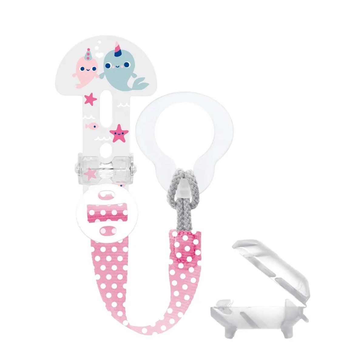 MAM - Prendedor Mam Porta Chupete Clip Cobertor Rosado