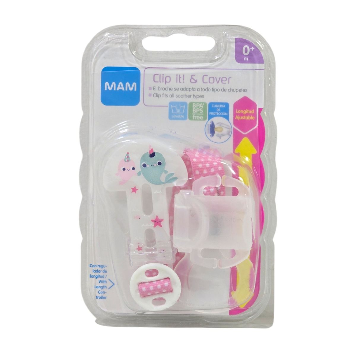 MAM - Prendedor Mam Porta Chupete Clip Cobertor Rosado