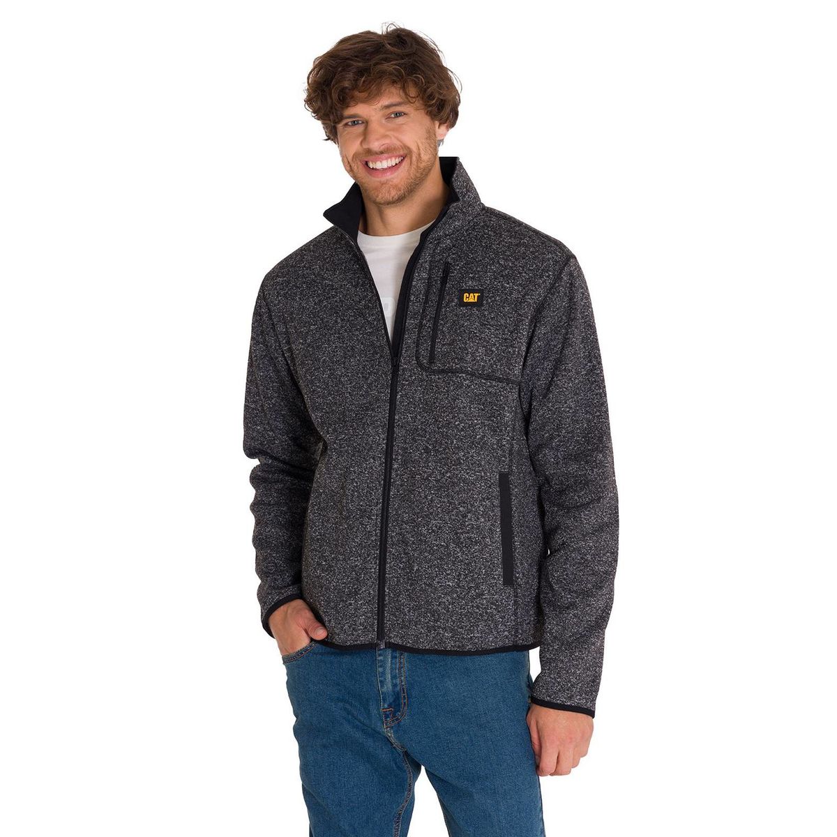 CAT - Polar Fleece Full Zip Hombre Gris CAT