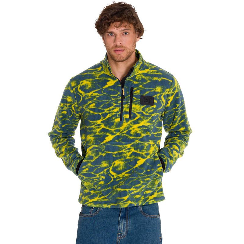 CAT - Polar Microfleece Quarter Zip Hombre Azul CAT