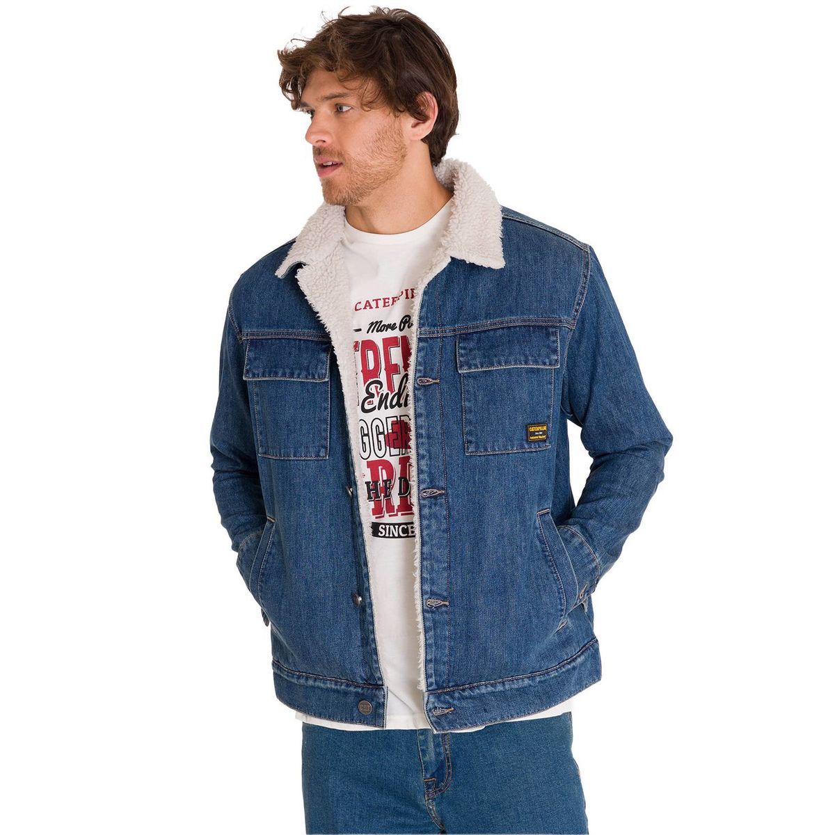 CAT - Chaqueta Sherpa Lined Work Unisex Denim CAT