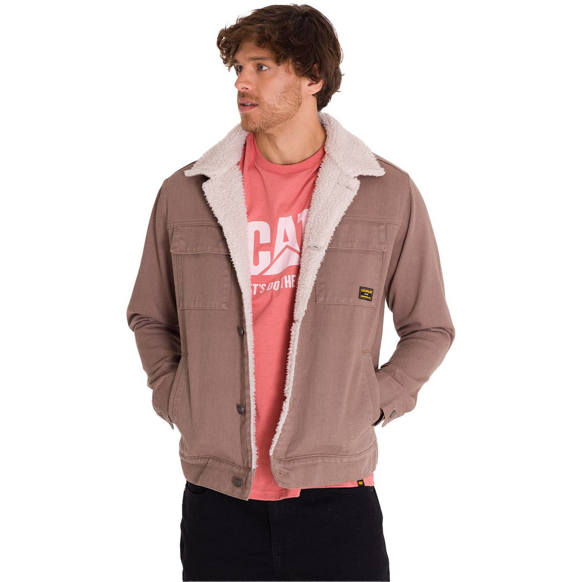 CAT - Chaqueta Sherpa Lined Work Unisex Taupe CAT