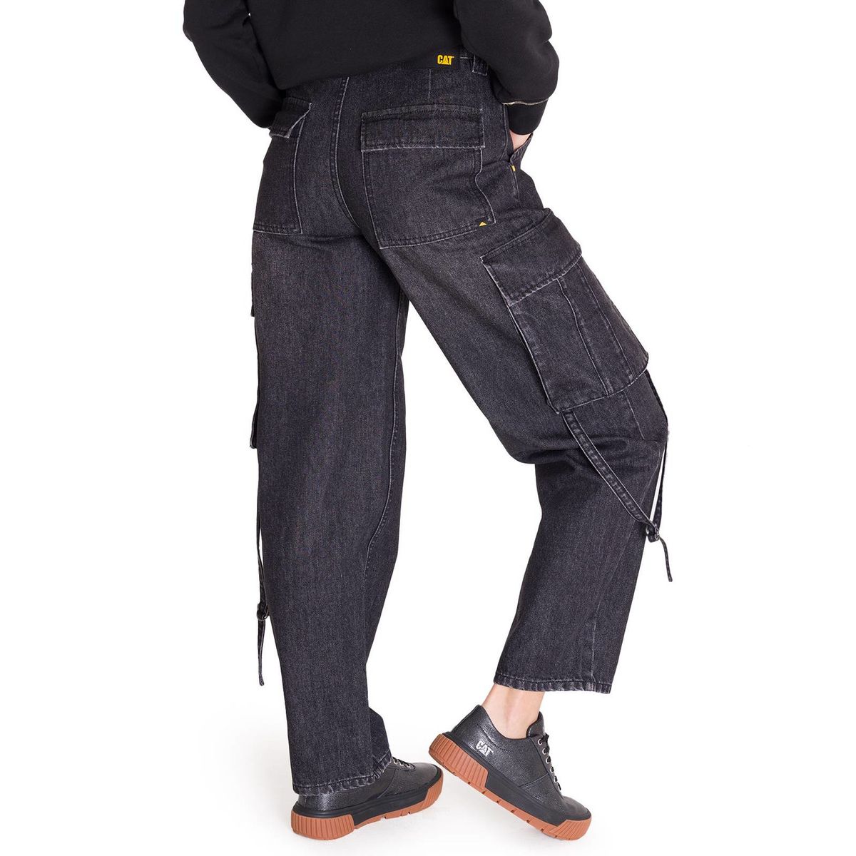 CAT - Jeans Rigid Exaggerated Cargo Mujer Gris CAT