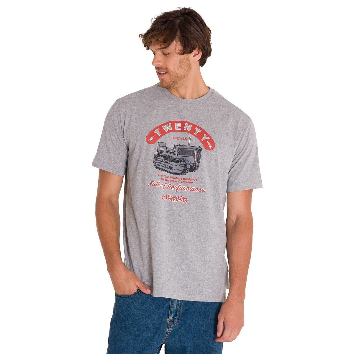 CAT - Polera Casual Projects Graphic 1 Hombre Gris CAT