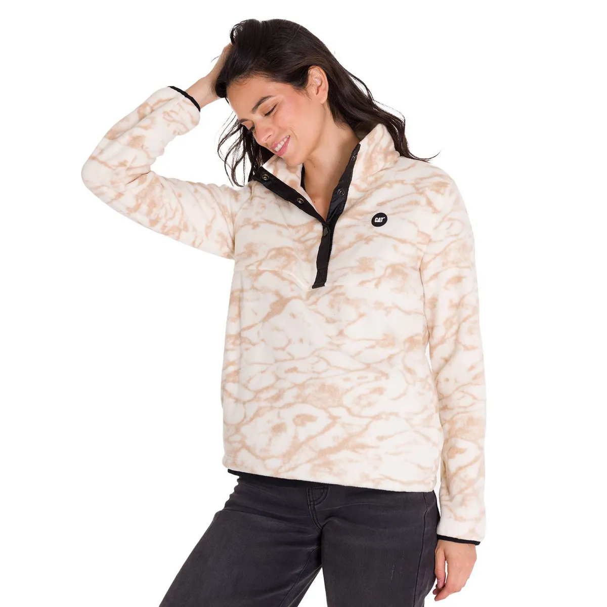 CAT - Polar Fleece Half Snap Mujer Beige CAT