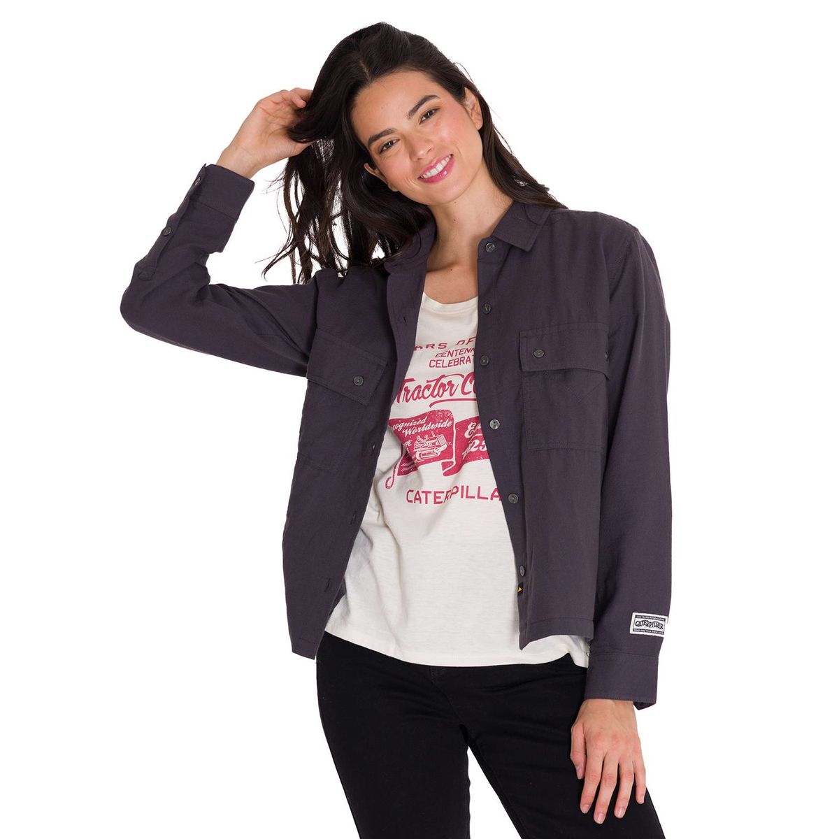 CAT - Camisa Heritage Uniform Mujer Gris Oscuro CAT
