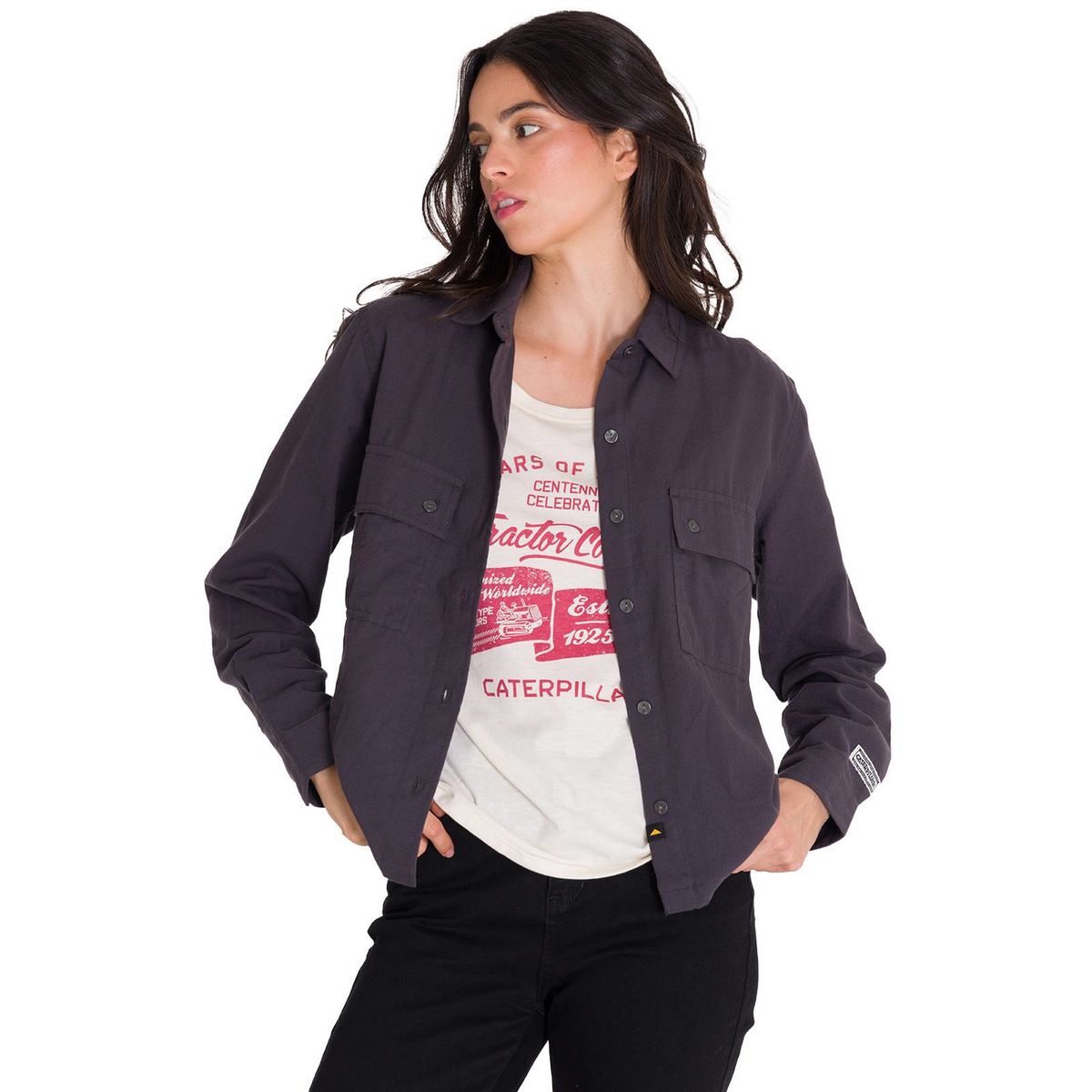 CAT - Camisa Heritage Uniform Mujer Gris Oscuro CAT