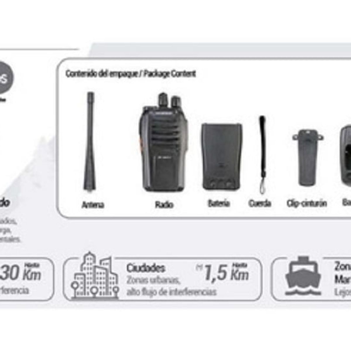BAOFENG - Radio Transmisor Intercomunicador Walkie Talkie 30km 16 Can SOS