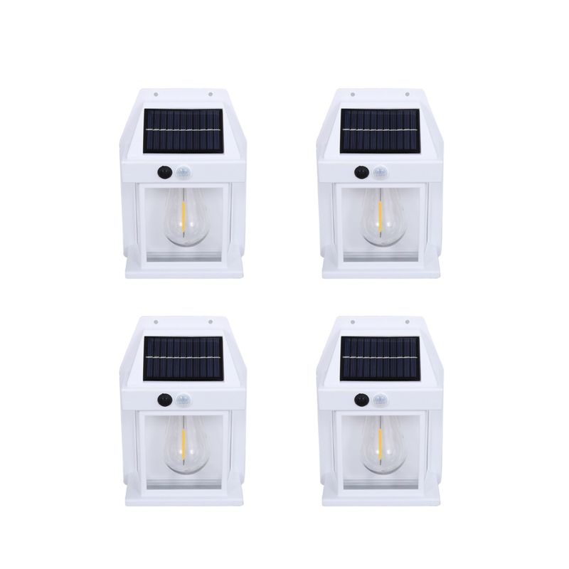 GENERICO - Pack 4 Aplique Lampara De Pared Solar Foco Con Sensor CF