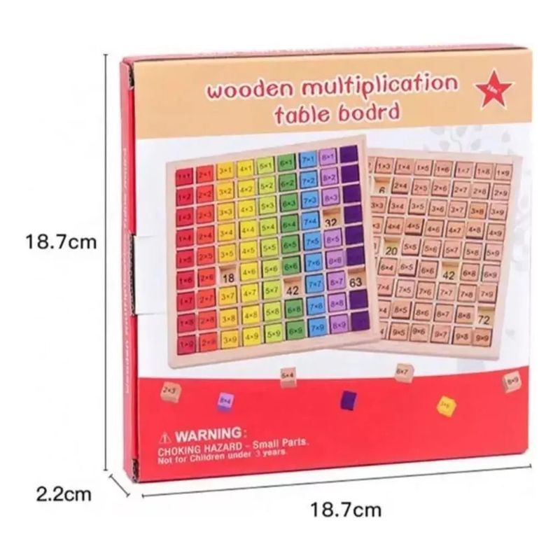 GENERICO - Juego De Aprendizaje Tabla De Multiplicar Madera - Niños