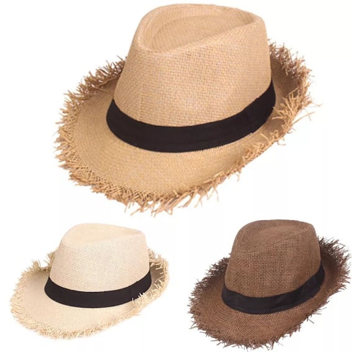 GENERICO - sombrero fedora gorro sombrero paja bordes de paja