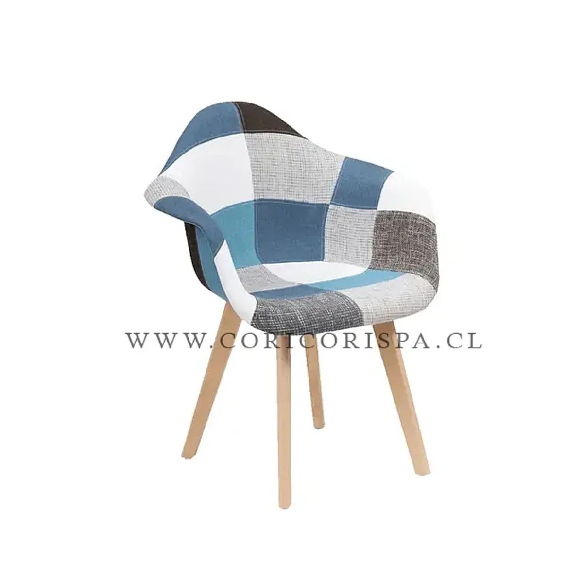 CORI CORI - Butaca Patchwork Wood Celeste