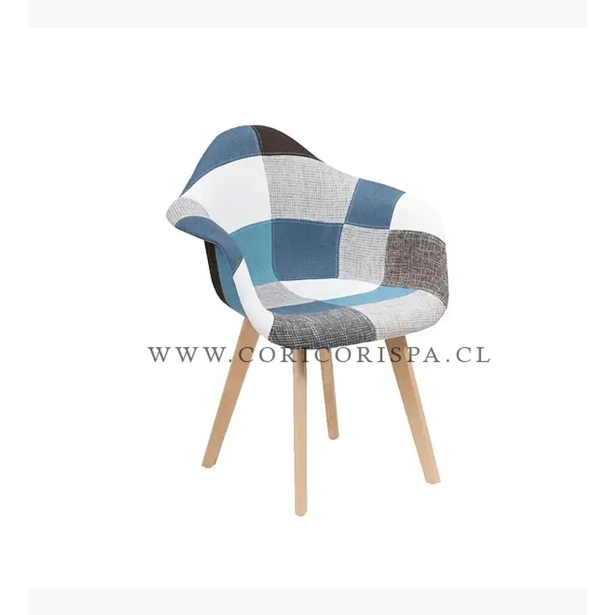 CORI CORI - Butaca Patchwork Wood Celeste