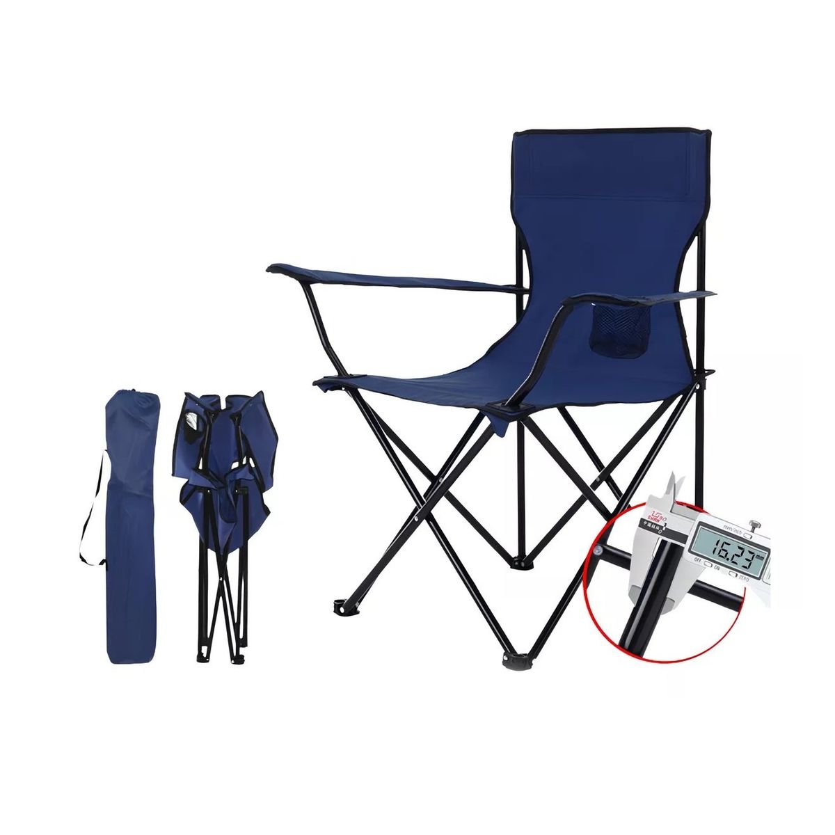 GENERICO - Silla Plegable Camping Playa Picnic Con Porta Vasos