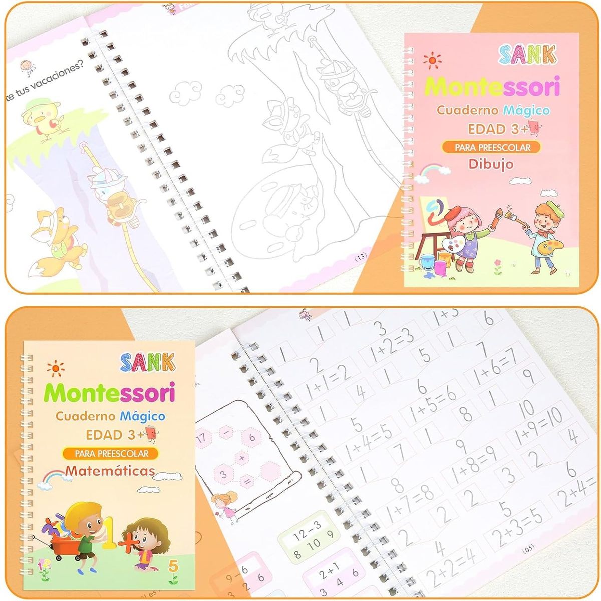 GENERICO - Pack De 4 Libros Educativos Caligrafía  Español Para Niños