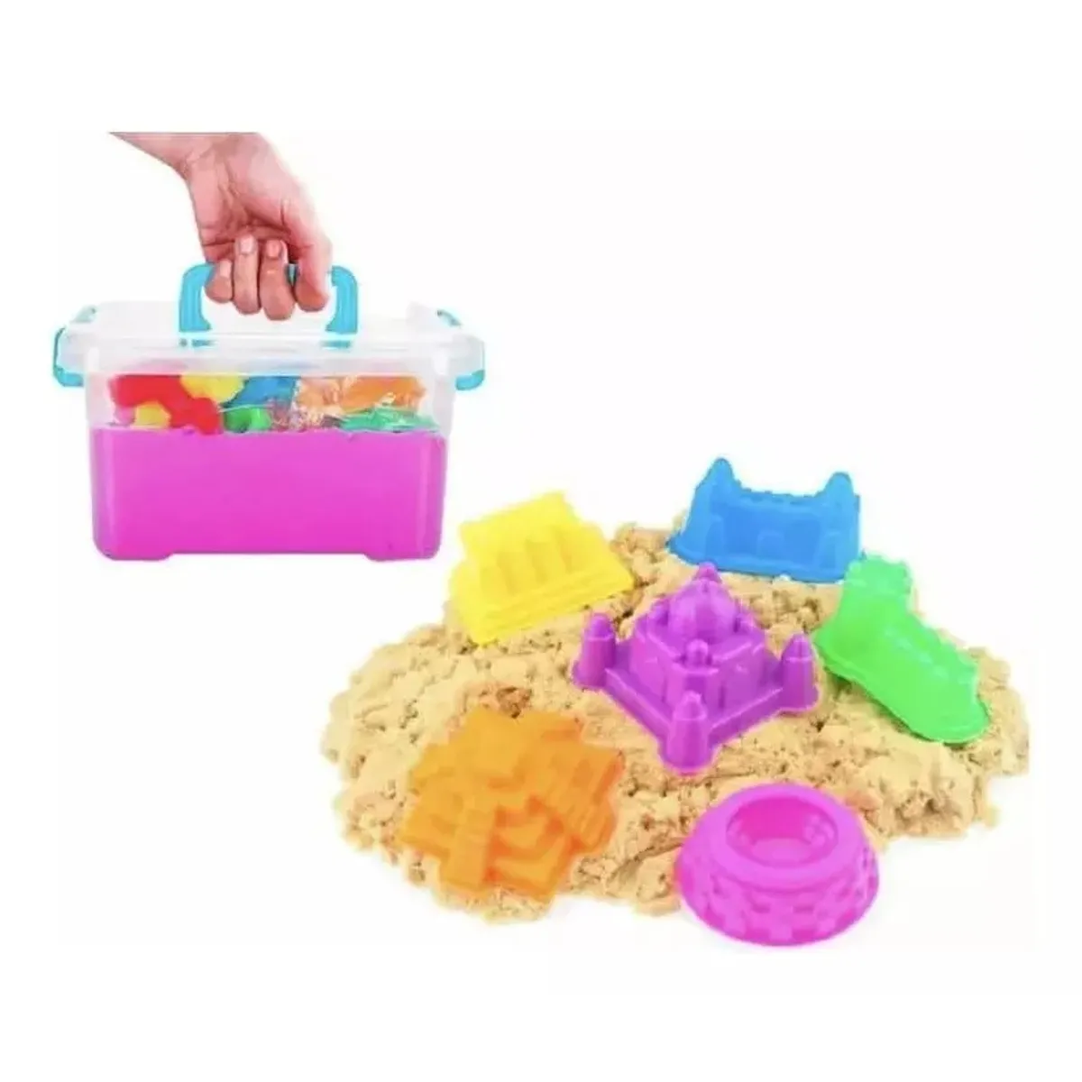 GENERICO - Arena Mágica 1 Kilo Con Moldes Y Piscina Inflable Para Juego