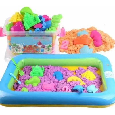 Imagen 2 del producto Arena Mágica 1 Kilo Con Moldes Y Piscina Inflable Para Juego