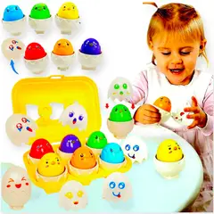 GENERICO - Juego Didáctico Huevitos Expresiones Encajes Para Bebes