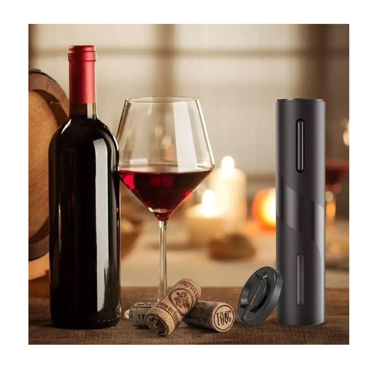 GENERICO - Saca corcho electrico Color Negro Sacacorchos Vino