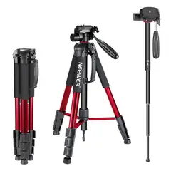 NEEWER - Trípode Monopode Para Sony Canon Nikon Fujifilm Lumix Con Bolsa - Rojo