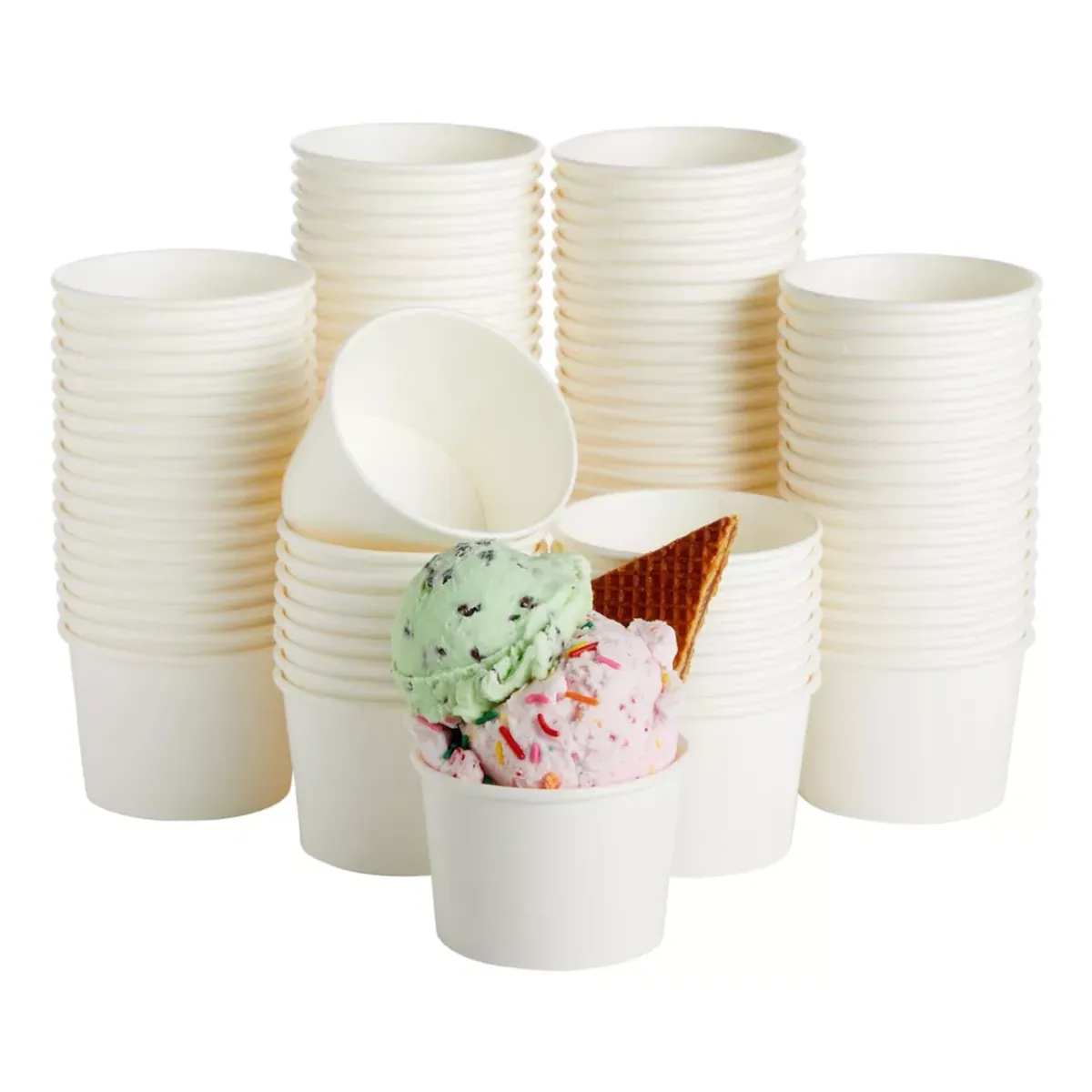 GENERICO - Pote Blanco Polipapel 6oz con Tapa 50 unidades